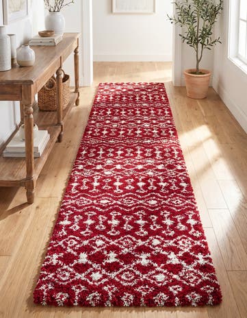 3' 3 x 16' 5 Moroccan Trellis Shag Runner Rug