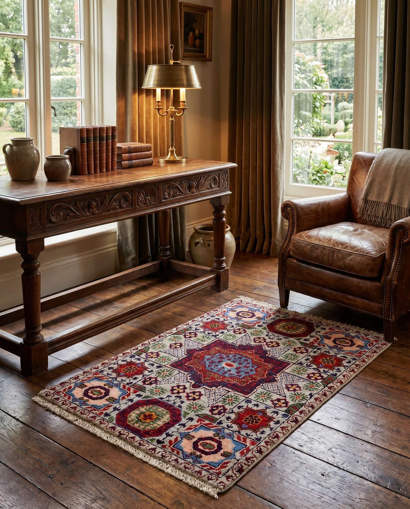 2' x 3' Hand Knotted Mamluk Ziegler Rug