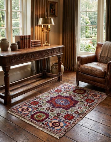 2' x 3' Hand Knotted Mamluk Ziegler Rug