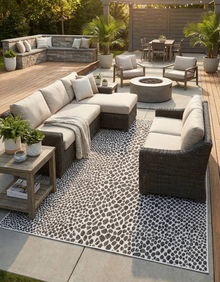 Detail image of 7' 10 x 10'  Washable Jill Zarin Cape Town Indoor / Outdoor Rug