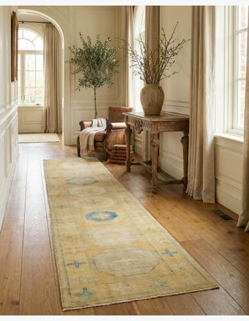 2' 9 x 12' 5 Hand Knotted Oushak Wool Runner Rug