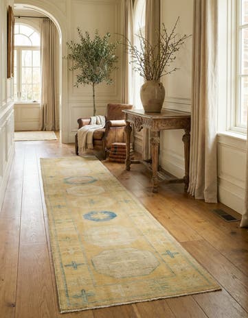 2' 9 x 12' 5 Hand Knotted Oushak Wool Runner Rug