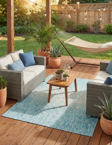 5' 3 x 8' Easy-Clean Modern Indoor / Outdoor Rug