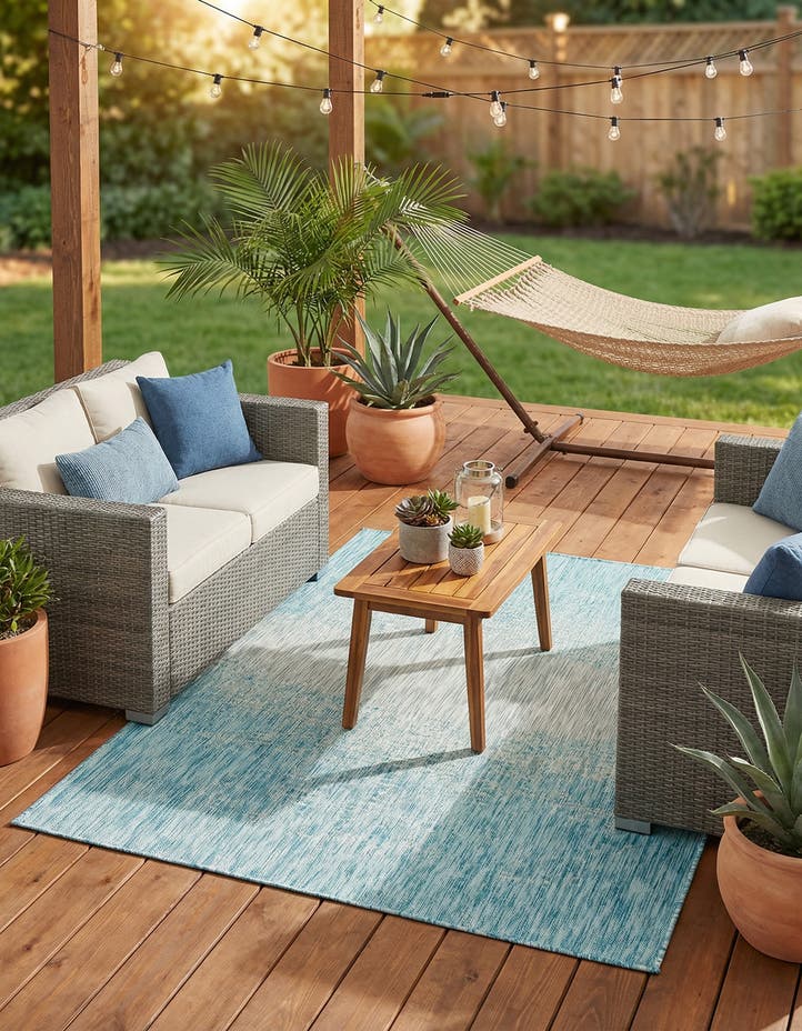 5' 3 x 8' Easy-Clean Modern Indoor / Outdoor...