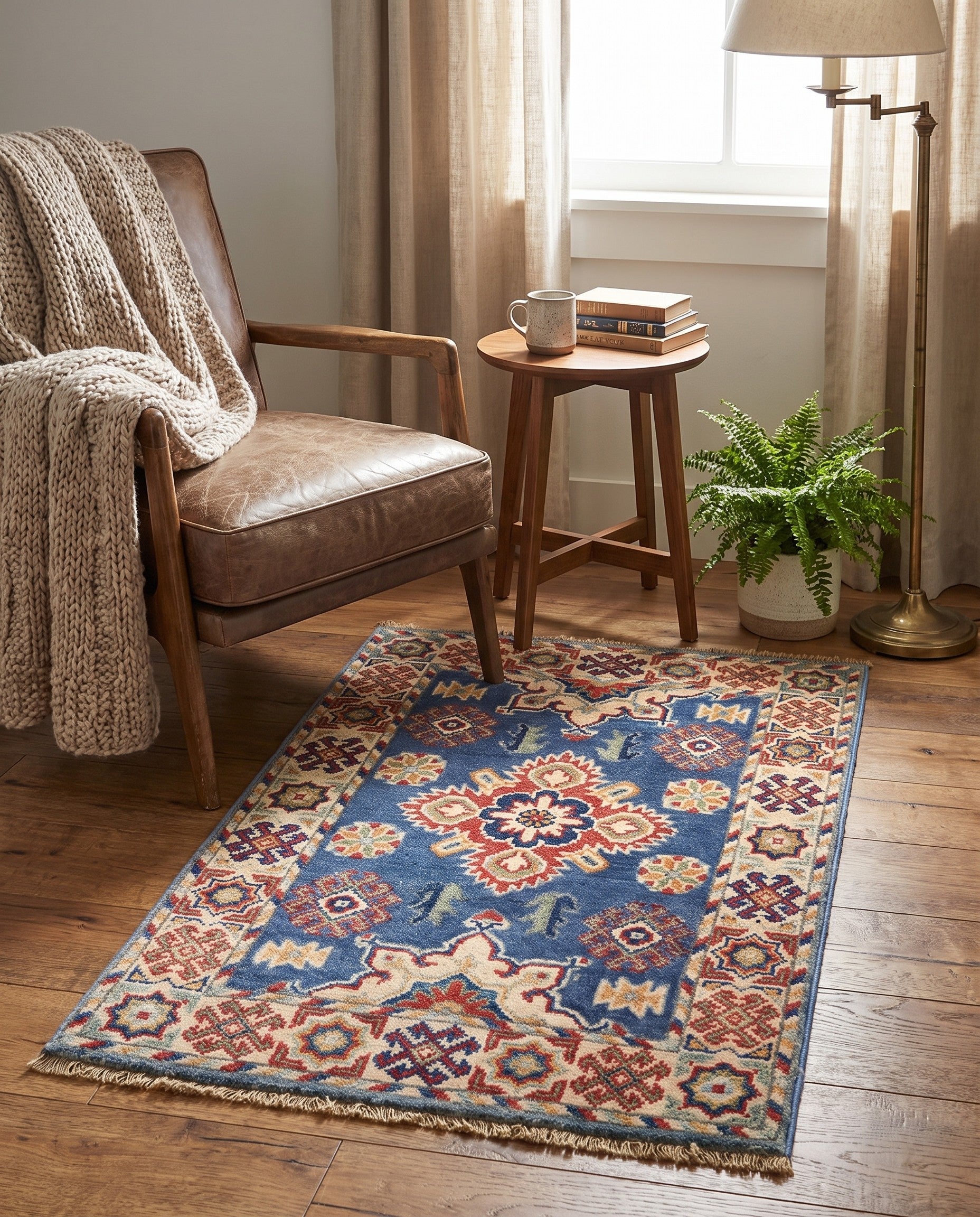 1' 11 x 3' 1 Hand Knotted Kazak Rug
