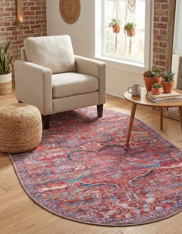 4' x 6' Washable Maahru Oval Rug