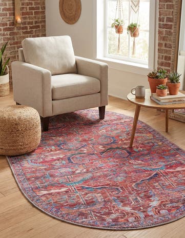 4' x 6' Washable Maahru Oval Rug