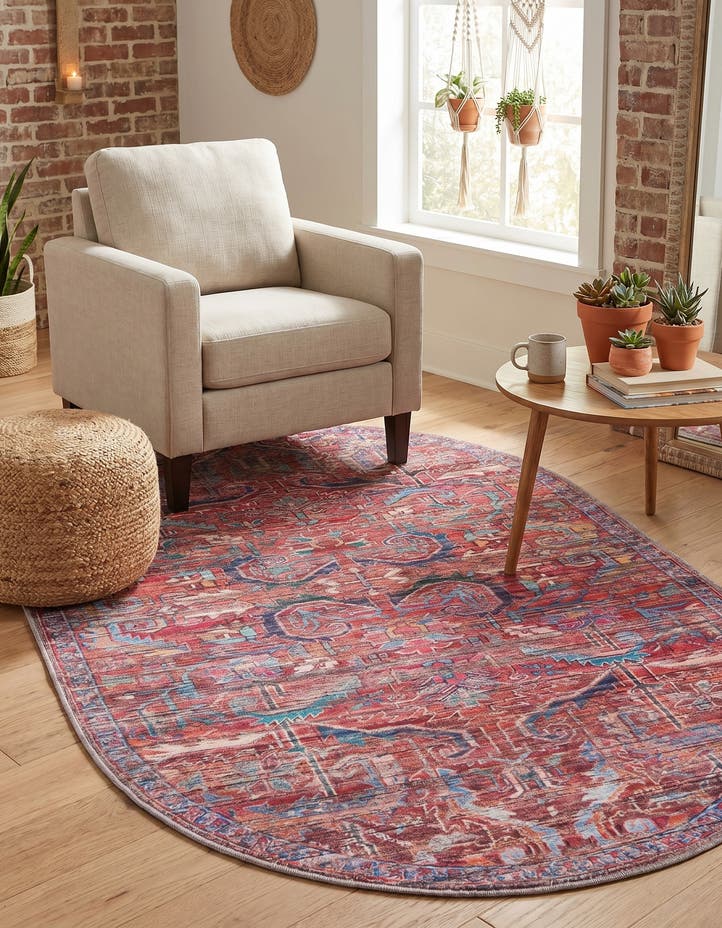 4' x 6' Washable Maahru Oval Rug
