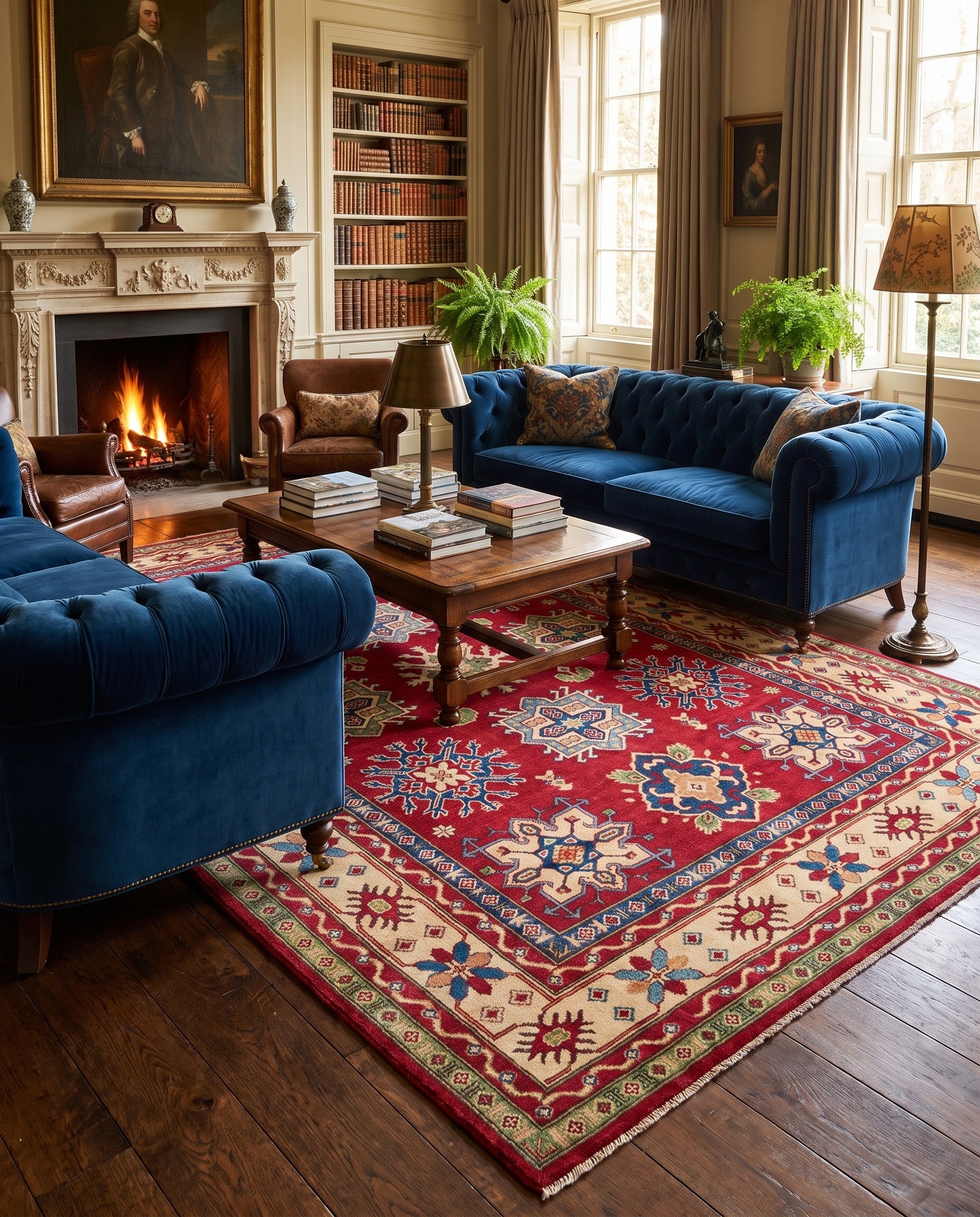 6' 3 x 9' 2 Hand Knotted Kazak Rug