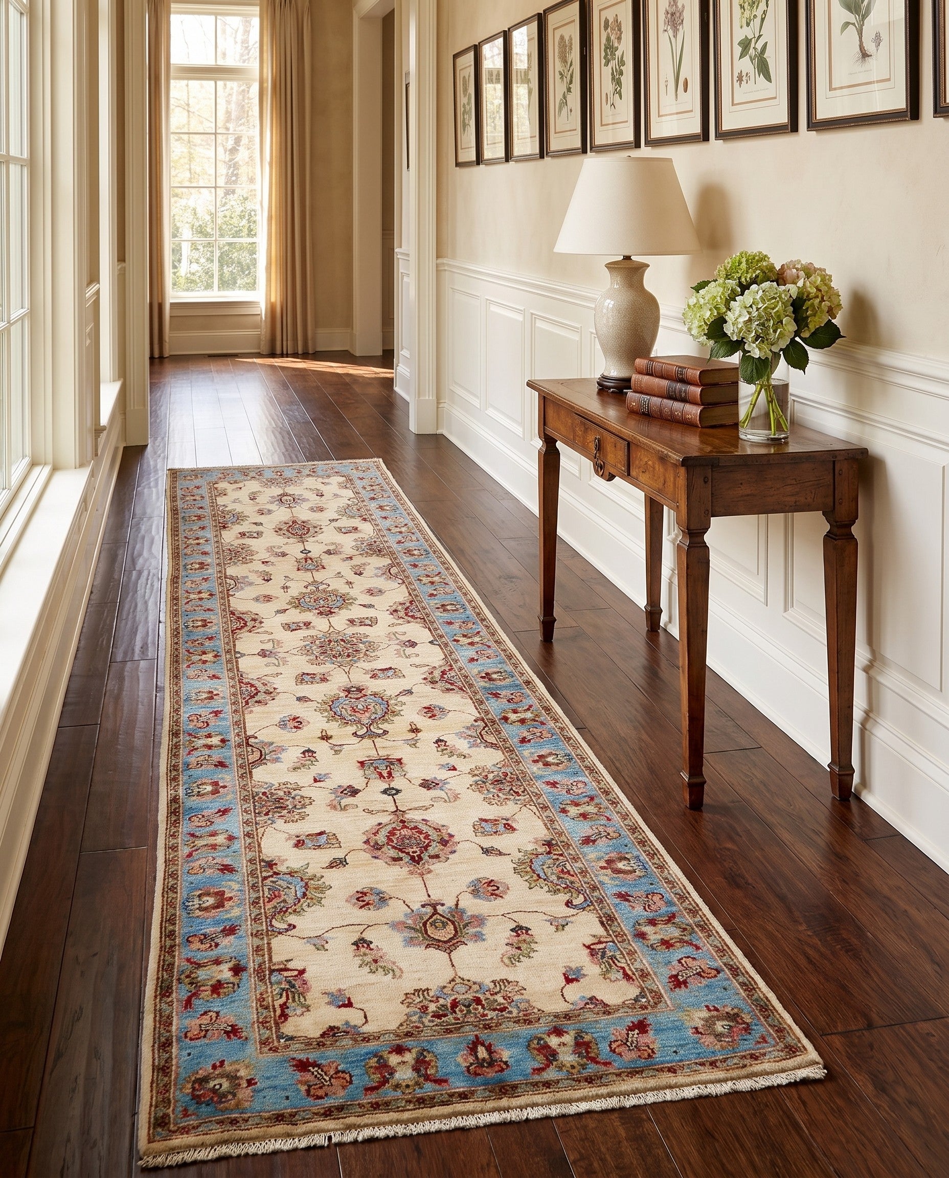 2' 9 x 9' 5 Hand Knotted Peshawar Ziegler Runner Rug
