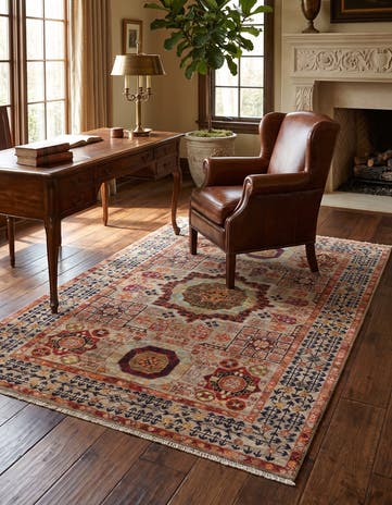 3' 5 x 5' Hand Knotted Mamluk Ziegler Rug