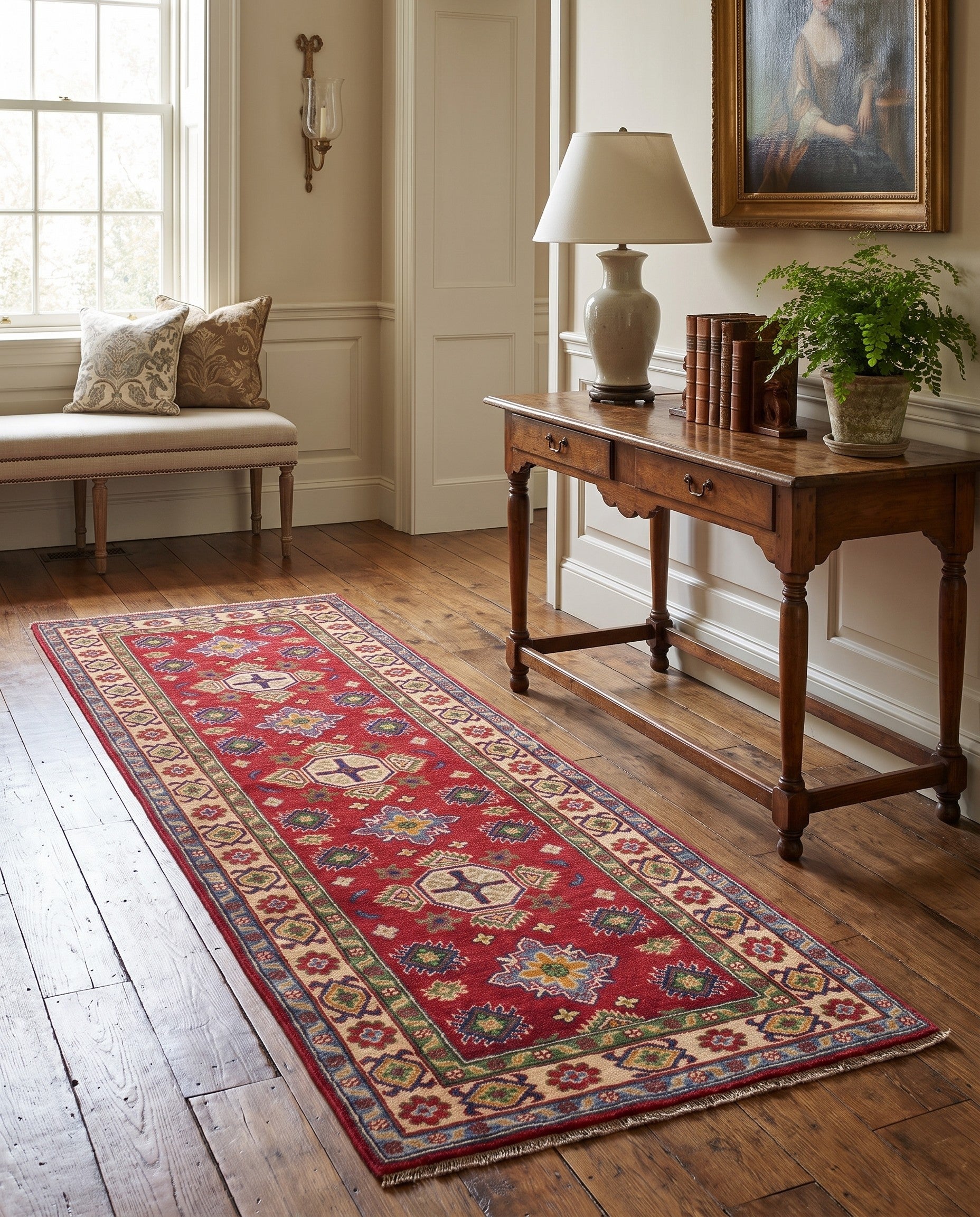 2' 9 x 8' 7 Hand Knotted Kazak Runner Rug