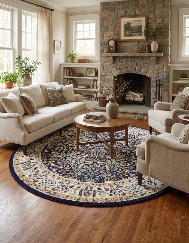 Detail image of  10' x 10' Nain Design Round Rug