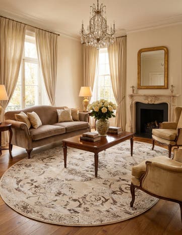 Beige Finsbury Oval Rug