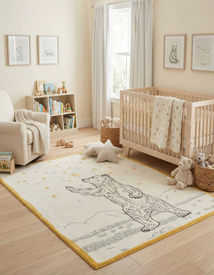 Detail image of 7' 10 x 10' Bear Whimsy Kids Rug