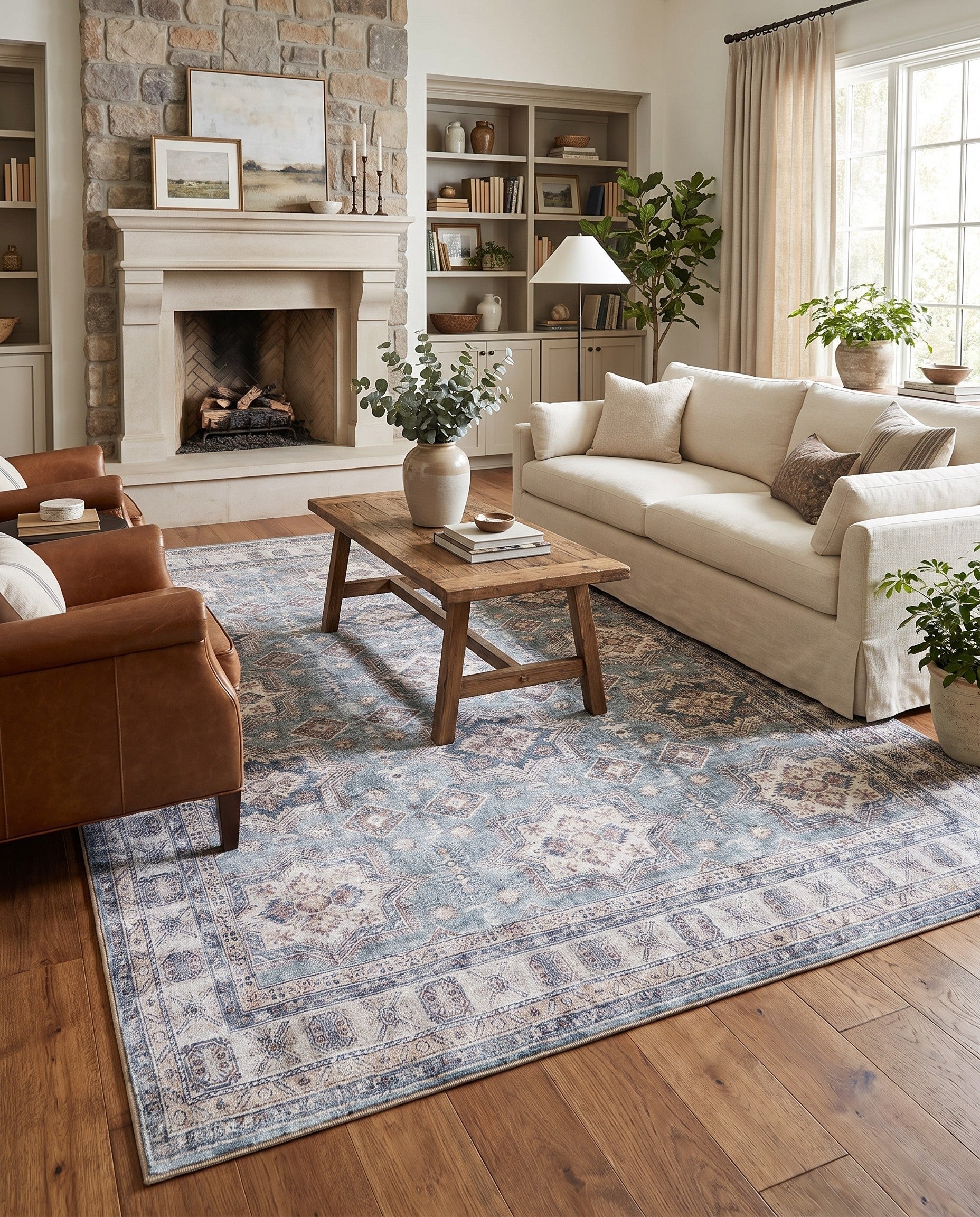 Soft Green Washable Timeless Rug