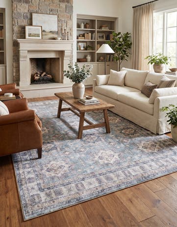 Soft Green Washable Timeless Rug