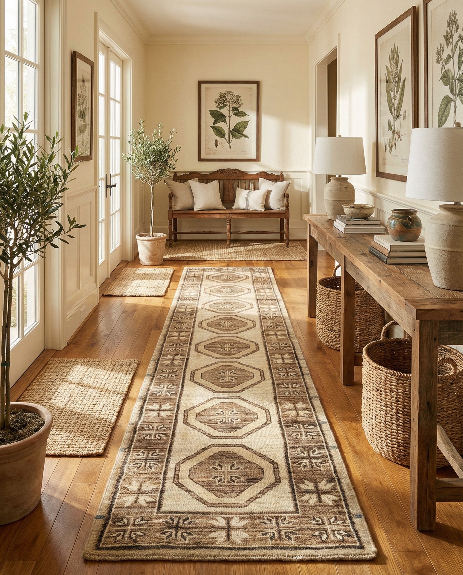 2' 9 x 10' 6 Hand Knotted Oushak Wool Runner Rug