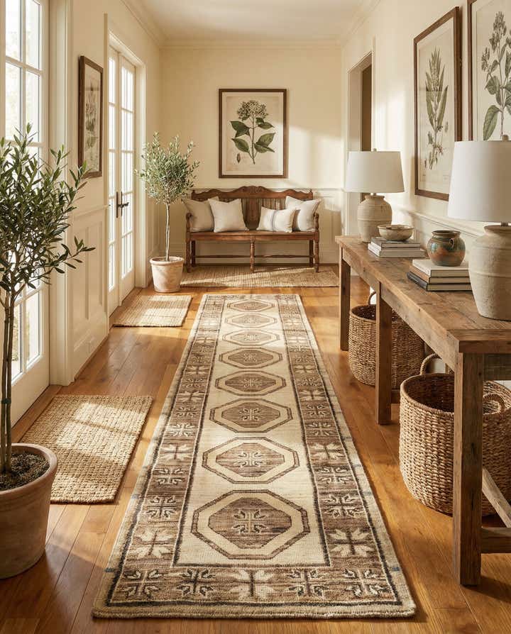 2' 9 x 10' 6 Hand Knotted Oushak Wool Runner Rug