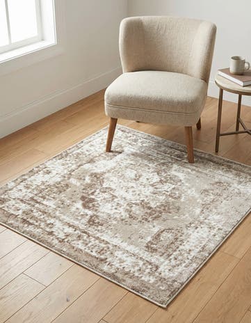 Beige Monte Carlo Square Rug