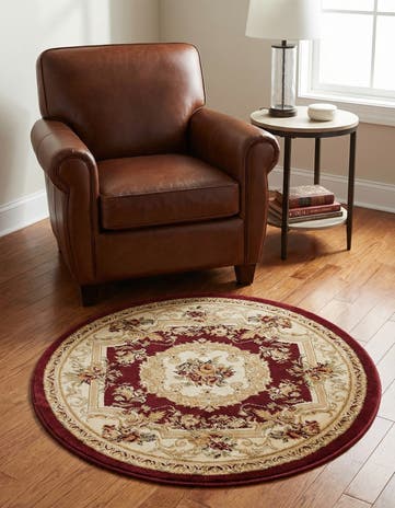 3' x 3' Classic Aubusson Round Rug