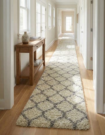 3' 3 x 16' 5 Lattice Shag Runner Rug