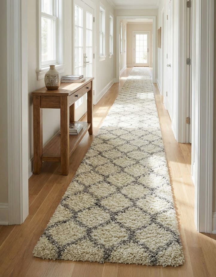3' 3 x 16' 5 Lattice Shag Runner Rug