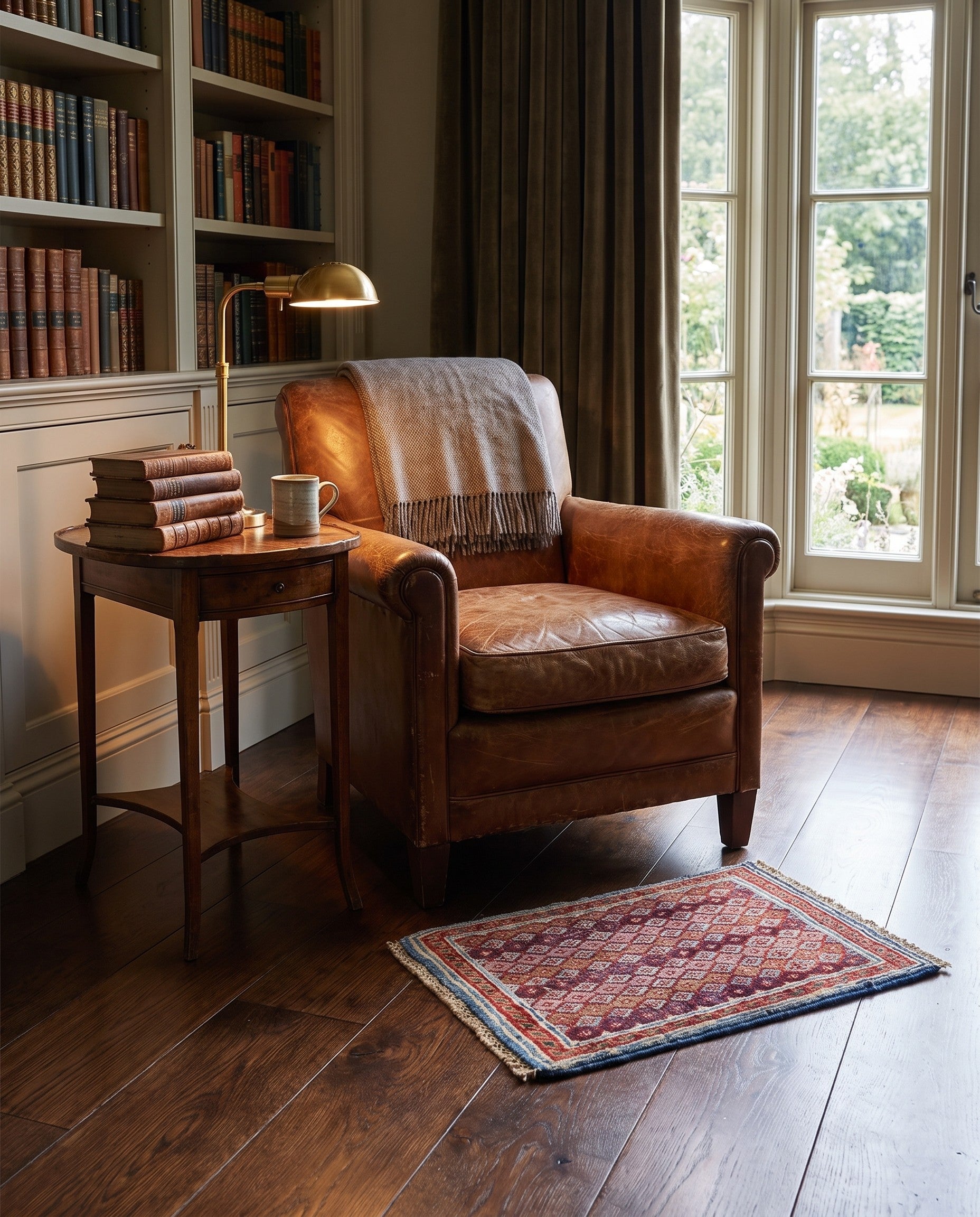 1' 4 x 2' Hand Knotted Ziegler Rug