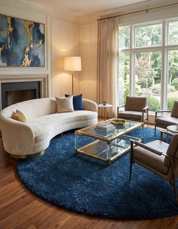 12' x 12' Solid Shag Round Rug