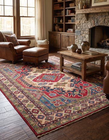 4' 11 x 6' 7 Hand Knotted Kazak Rug