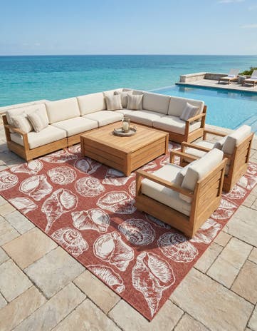 13' x 13' Easy-Clean Coastal Indoor / Outdoor Square Rug