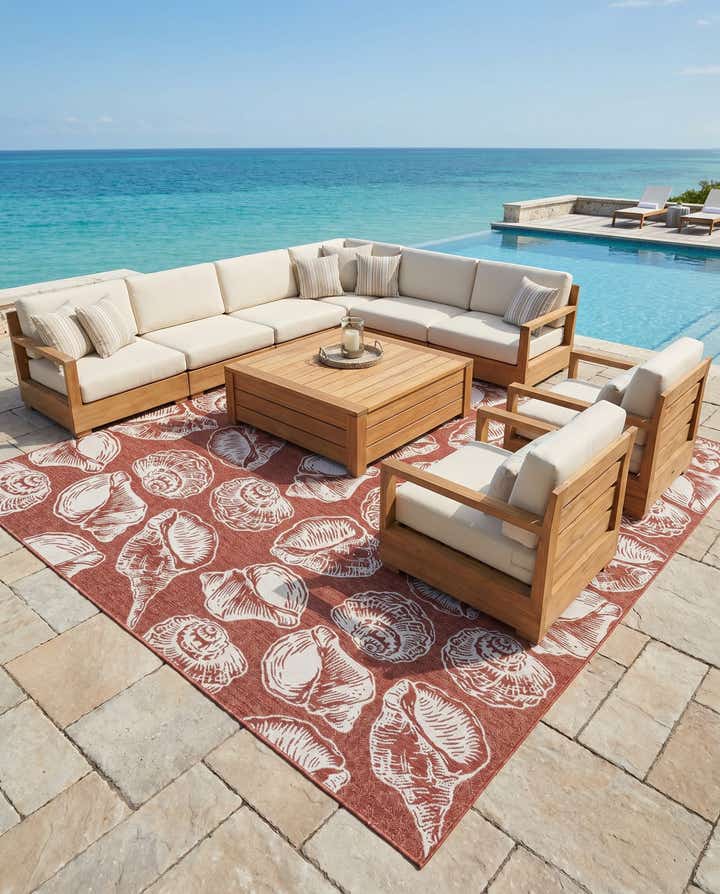 13' x 13' Easy-Clean Coastal Indoor / Outdoor Square Rug