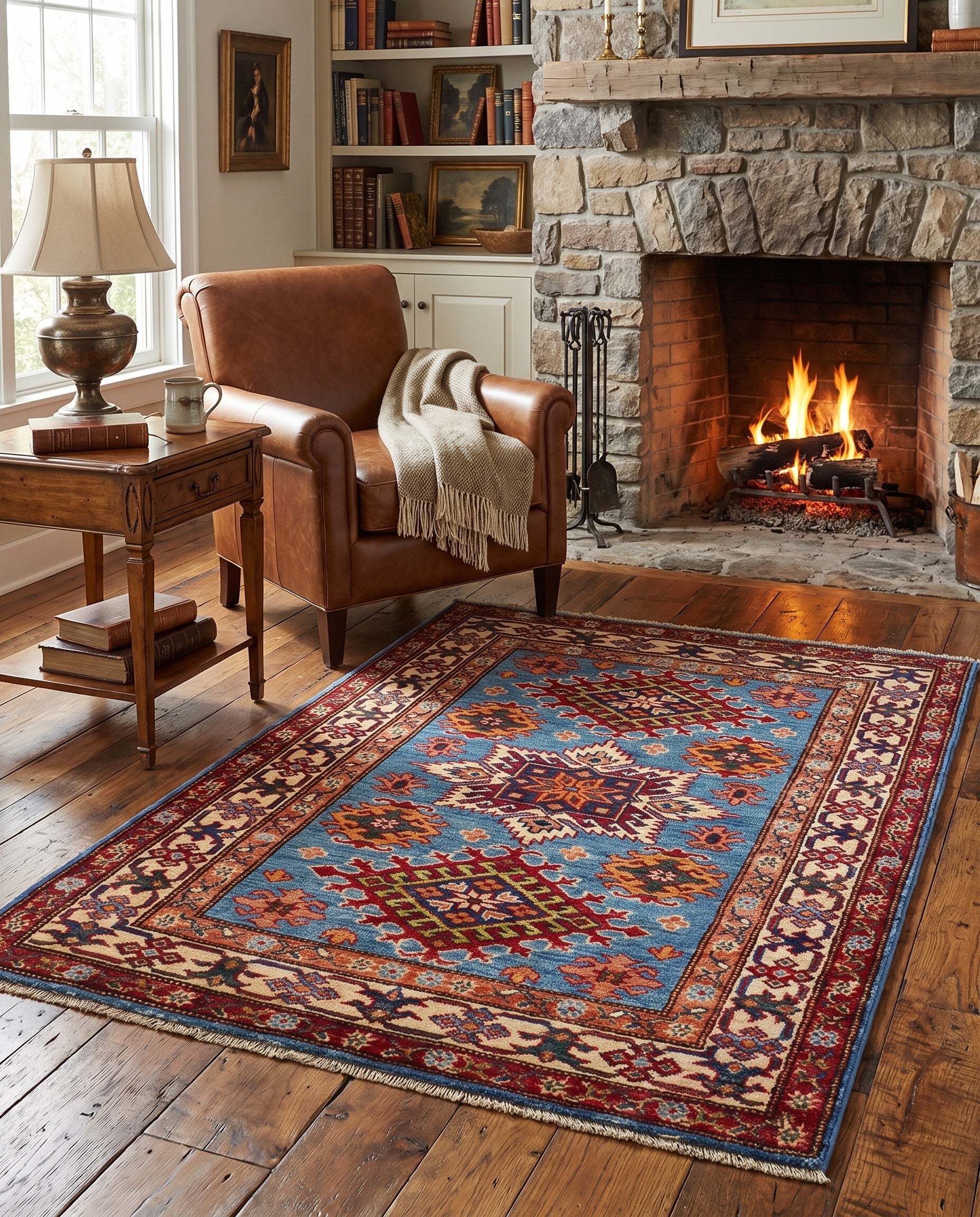 2' 11 x 4' 2 Hand Knotted Kazak Rug