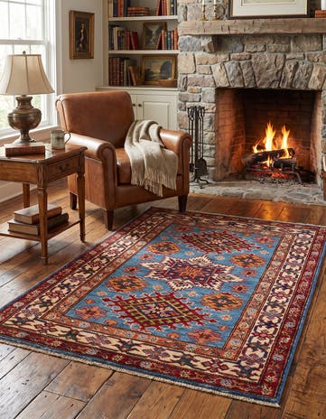 2' 11 x 4' 2 Hand Knotted Kazak Rug