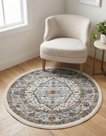 Ivory Nyla Round Rug