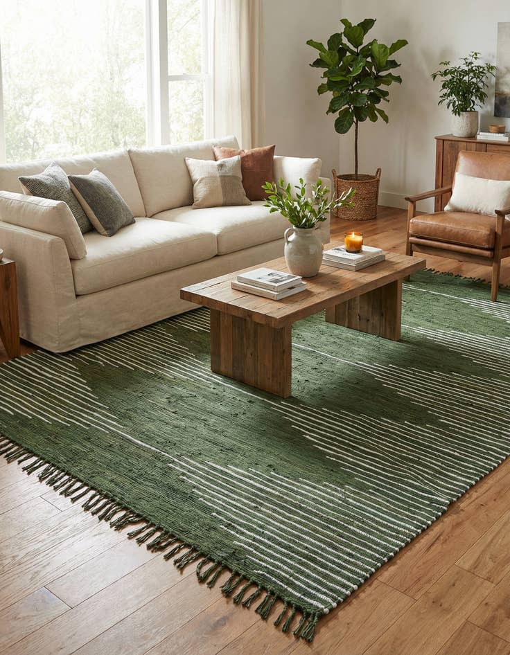 Detail image of 9' x 12'  Hand Woven Chindi Cotton Rug