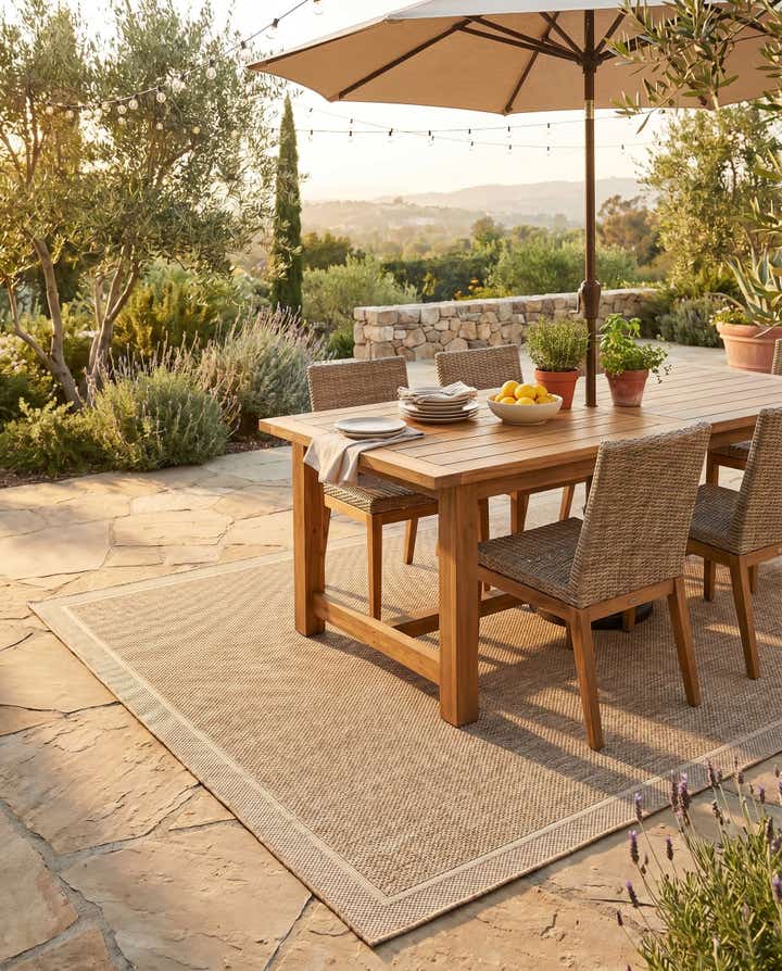 7' 10 x 10' Easy-Clean Border Indoor / Outdoor Rug