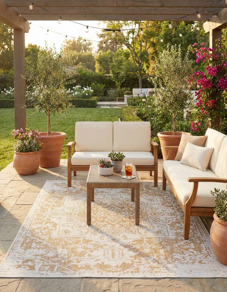Detail image of 5' 3 x 8' Easy-Clean Jill Zarin Dubai Indoor / Outdoor Rug