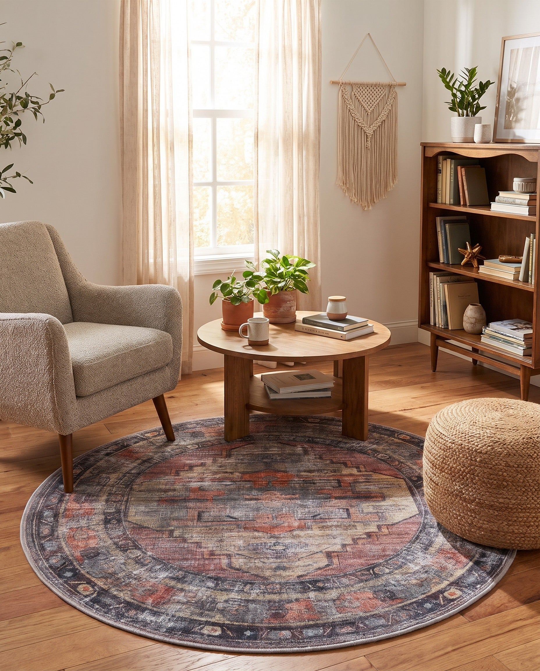 125cm x 125cm Maahru Tapis Rond