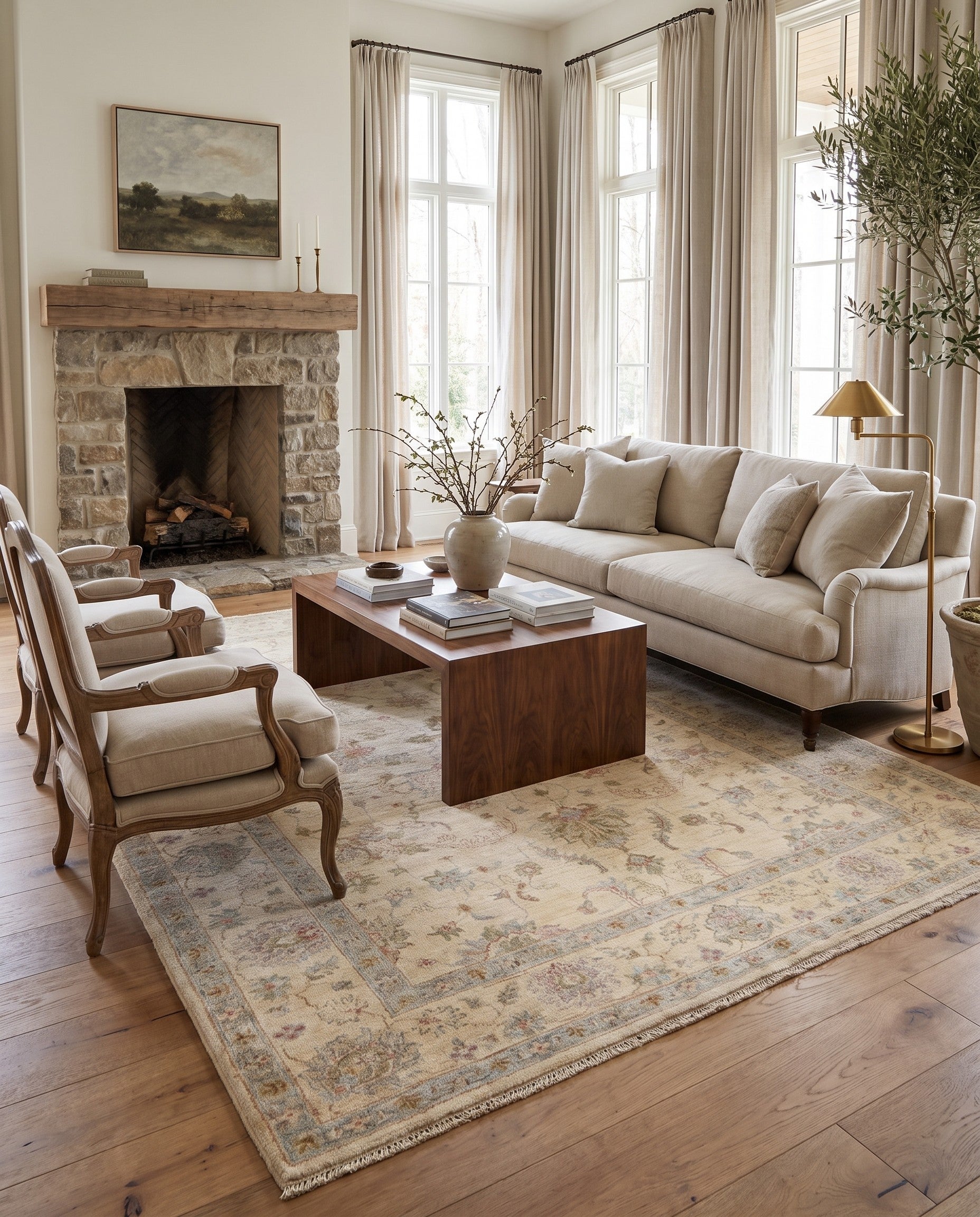 5' 11 x 7' 11 Hand Knotted Ziegler Rug