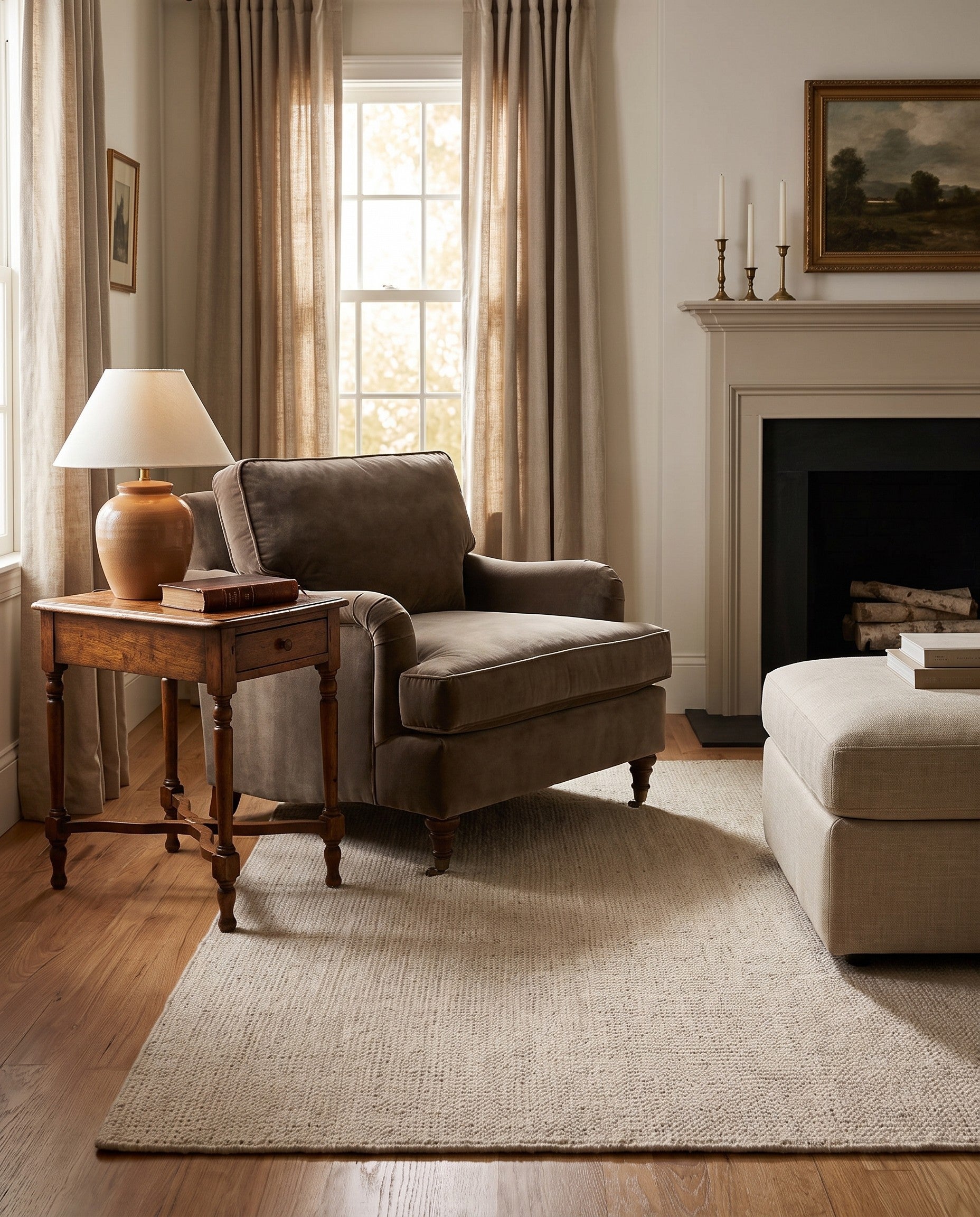 5' 1 x 5' 1 Hand Woven Jill Zarin English Manor Wool Square Rug