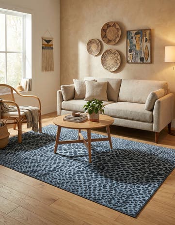 Navy Blue Kamala Washable Rug