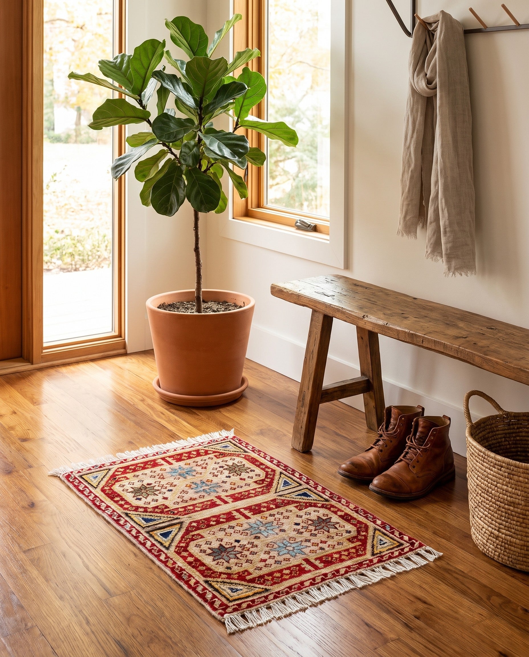 1' 5 x 2' 2 Hand Knotted Modern Ziegler Rug