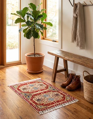 1' 5 x 2' 2 Hand Knotted Modern Ziegler Rug