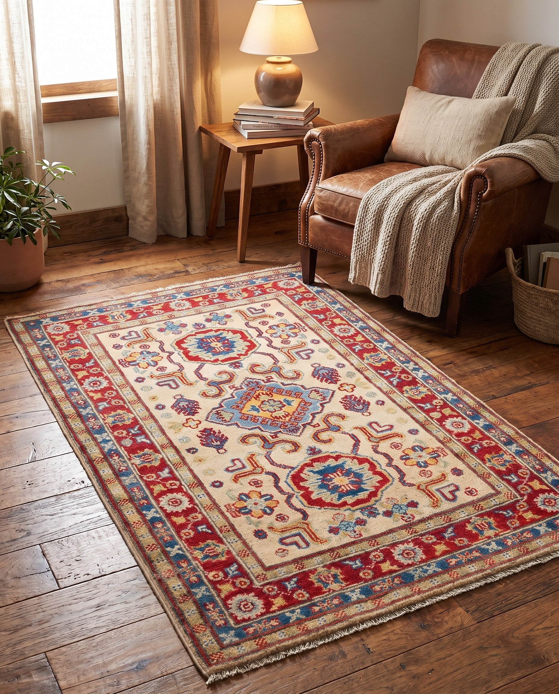 2' 8 x 4' Hand Knotted Kazak Rug