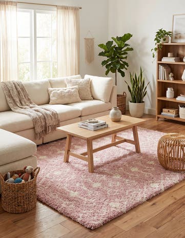 7' 10 x 7' 10 Moroccan Trellis Shag Square Rug