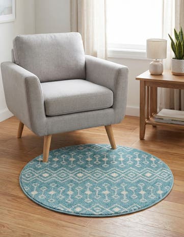 3' 3 x 3' 3 Moroccan Trellis Round Rug