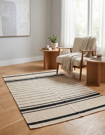 3' 5 x 5' 1 Hand Woven Kilim Modern Wool Rug
