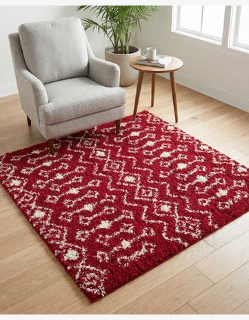 5' 3 x 5' 3 Moroccan Trellis Shag Square Rug