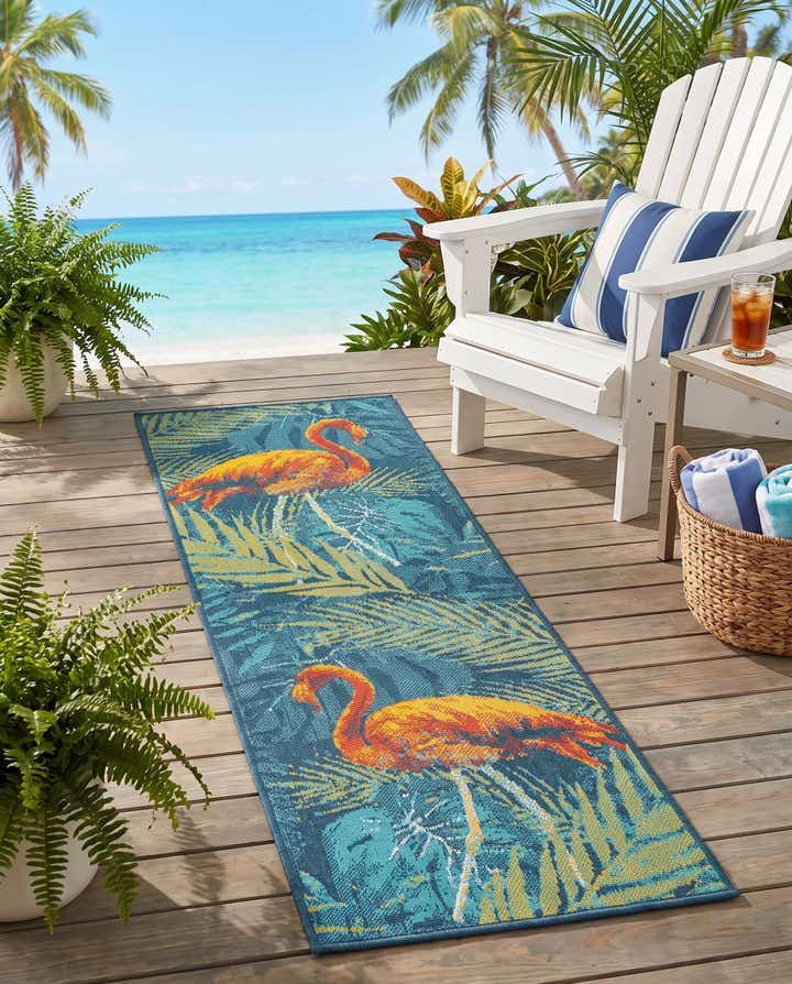 2' x 6' Easy-Clean Coastal Indoor / Outdoor Runner Rug